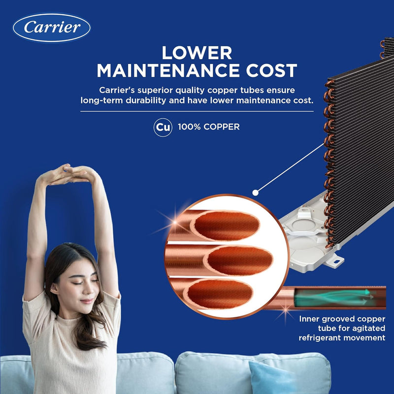 Carrier 1 Ton 3 Star AI Flexicool Inverter Split AC ( ESTER NEO+ Exi, CAI12ER3R34F0,White)