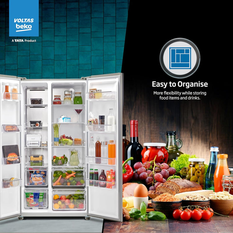 Voltas Beko, A Tata Product 563 L Side by Side Frost Free Refrigerator(RSB585/FPV300RXID )