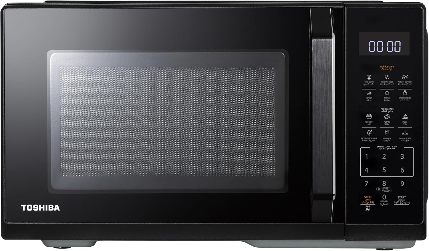TOSHIBA Microwave Oven 20L Solo Microwave 11 Power Levels, 6 Auto Menu, Easy Defrost-Black-MW3-EM20PE(BK)