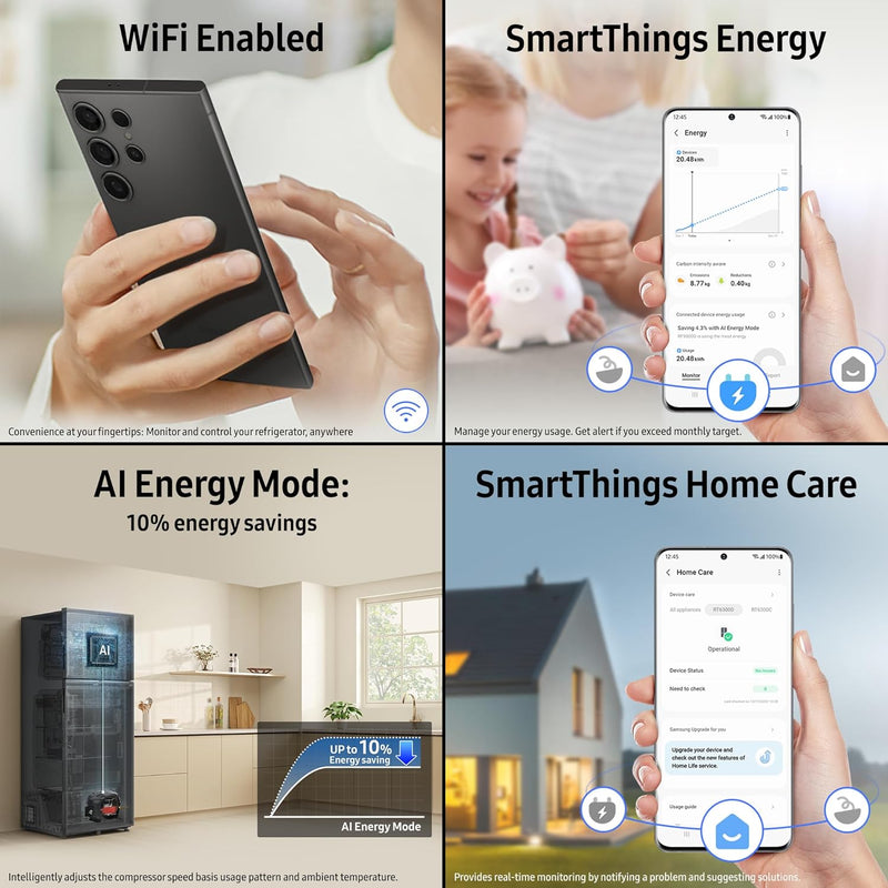 Samsung 396 L, 3 Star, Convertible 5-in-1, Digital Inverter, Frost Free Double Door, Bespoke AI WiFi Enabled Refrigerator (RT41DG6A4DB1HL, Black Matte)