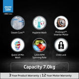 Voltas Beko, A Tata Product 7 Kg 5 Star Inverter, Quick 14-Min Wash Fully Automatic Front Load Washing Machine (WFL7012B7JVBKA/WXV, White, Inbuilt Heater/Hygiene Steam/Digital Display)
