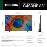 TOSHIBA 215 cm (85 inches) C450NP Series 4K Ultra HD Smart Google QLED TV 85C450NP (Black)