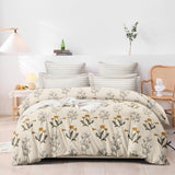 Livpure Smart Reversible AC Quilt Blanket Comforter King Size Biege Floral|90X86 Inches LSH-CFT-BEFLO-211