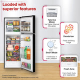 LG 251 L, 2 Star, Smart Inverter, Smart Mode, Frost-Free Double Door Refrigerator (GLT2526WWOB, Onyx Black, Multi Air Flow, Express Freeze, Deodorizer, Bigger Size & Better Cooling, 2026 Model)