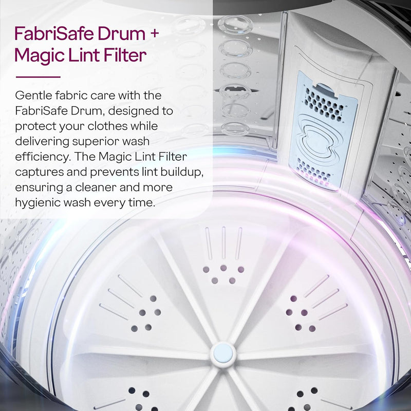 Godrej Smart Choice 7 Kg 5 Star, AI Tech, Fabrisafe Steel Drum, Magic Lint Filter, Fills Tub At ~0 Water Pressure, Fully-Automatic Top Load Washing Machine (WTEON ALP 70 5.0 FDUN GPGR, Graphite Grey)