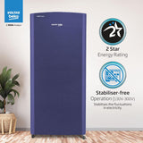 Voltas Beko, A Tata Product 183 L, 2-Star Single Door Direct Cool Refrigerator with Fresh Box Technology (RDC215C / 2S0XER0M0000GO, Hairline Blue)