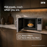 IFB 20L Grill Microwave Oven with 61 Standard Cook Menus (20PG4S, Silver, Multi-Stage Cooking, Steam Clean, Weight Defrost, Child Safety Lock, Micro + Grill Combi-cook)