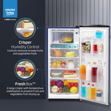 Voltas Beko, A Tata Product 183 L, 3-Star Single Door Direct Cool Refrigerator with Fresh Box Technology (RDC215B / 3S0BFR0M0000GO, Fressia Blue)