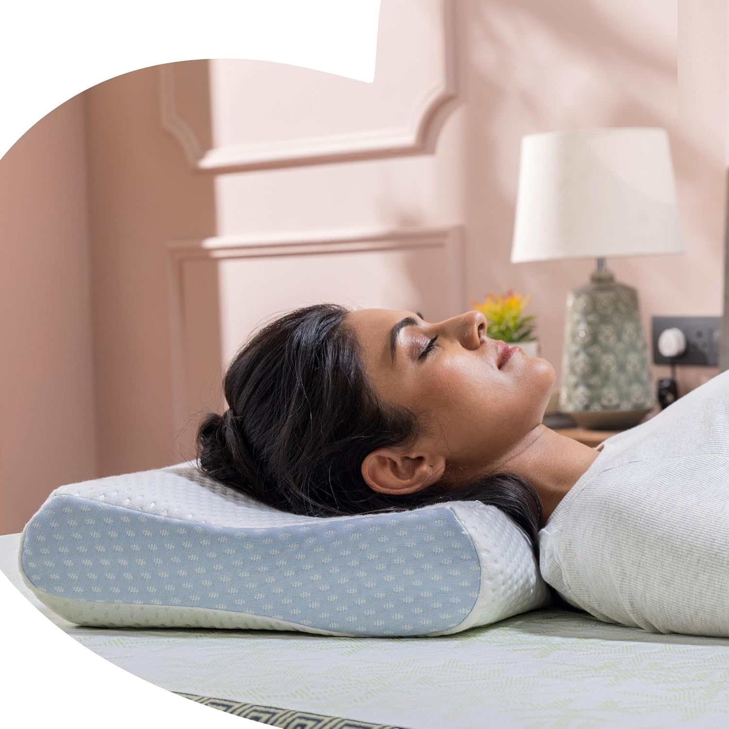 Livpure Smart Breeze Contour Ortho Pillow with Perforated and Premium Memory Foam Sleeping Pillow Pack of 1 (White) LSH-PILL-BREEZE-CONT1