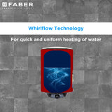 Faber JAZZ Elite Titanium 25V 25 Litre 2000W 8bar Titanium Vertical Storage Geyser|(Wine )