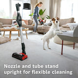 Bosch Unlimited 7 ProAnimal, Cordless Vacuum Cleaner with Rechargeable 3.0 Ah Battery and FlexTube, LED Lighting, 10 Year Motor Warranty, in Tornado Red BCS71PETIN