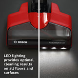 Bosch Unlimited 7 ProAnimal, Cordless Vacuum Cleaner with Rechargeable 3.0 Ah Battery and FlexTube, LED Lighting, 10 Year Motor Warranty, in Tornado Red BCS71PETIN
