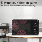 LG 28 L Scan to Cook Wi-Fi Enabled Charcoal Convection Microwave Oven (MJEN286VIW, Black, Stainless steel cavity, Heart Friendly Recipes, Ghee, Diet Fry & 360° Motorised Rotisserie for Bar-be-queing) (Minor Dent)