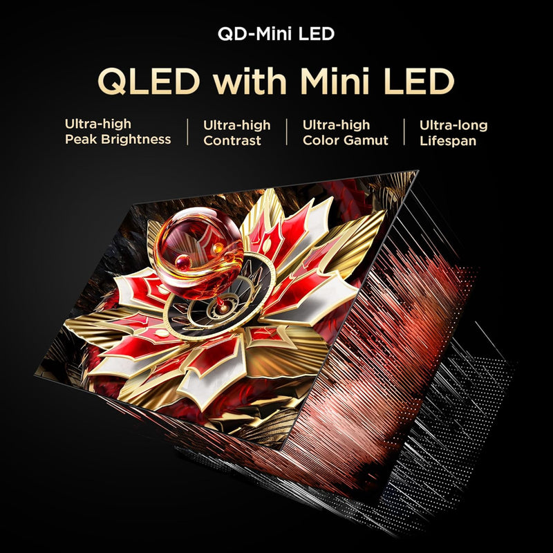 TCL 189 cm (75 inches) 4K UHD Smart QD-Mini LED Google TV 75C72K