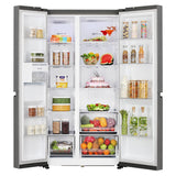 LG 655 L Frost Free Side by Side Refrigerator with Smart Inverter Compressor, Express Freeze & Multi Air-Flow (Dazzle Steel, GL-B257HDSY)