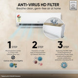 LG 1.5 Ton 3 Star, New star rated, Smart Inverter Split AC (Copper, AI Convertible 6-in-1, Faster Cooling & Energy Saving, Diet Mode+, HD Filter with Anti-Virus Protection,Him Clean, AS-Q18JNXE,White)