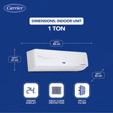 Carrier 1 Ton 3 Star AI Flexicool Inverter Split AC (Copper, Convertible 4-in-1 Cooling,Dual Filtration with HD & PM 2.5 Filter, Auto Cleanser, 2023 Model,ESTER Exi - CAI12ER3R33F0,White)
