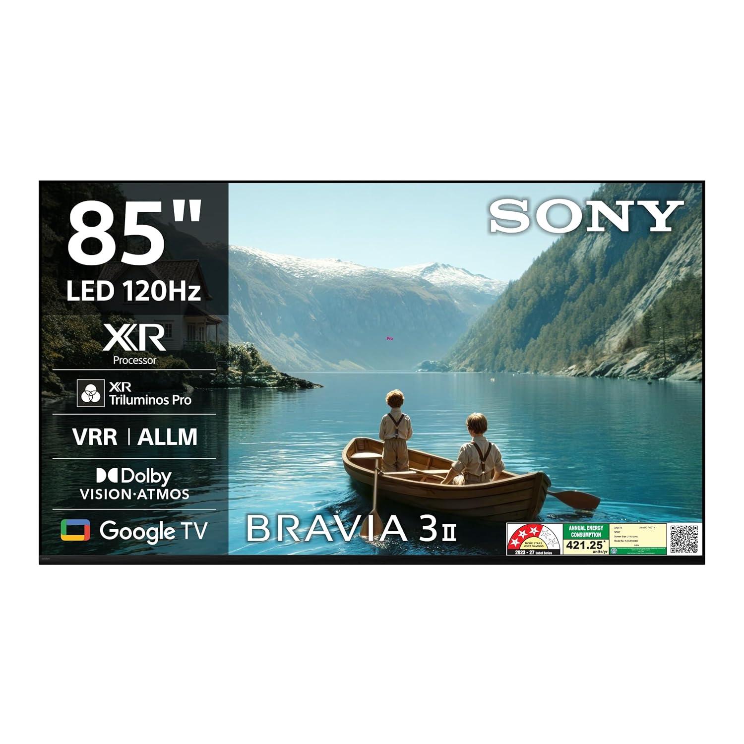SONY BRAVIA 3 II 215 cm (85 inch) 3 Star LED 4K Ultra HD Smart Google TV with Voice Assistant (2026 model)