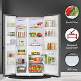 LG 655 L Frost Free Side by Side Refrigerator with Smart Inverter Compressor, Express Freeze & Multi Air-Flow (Dazzle Steel, GL-B257HDSY)