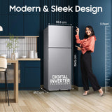 Samsung 236 L, 2 Star, Digital Inverter, Frost Free Double Door Refrigerator (RT40H28W2QHL, Gray Silver, 2026 Model)