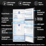 Samsung 363 L, 3 Star, Convertible 5-in-1 Digital Inverter with Display Frost Free Double Door Refrigerator (RT39C553EBX/HL, Luxe Black, 2024 Model)