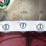 Midea 6.5 kg 5 Star Semi Automatic Top Load Washing Machine Maroon, Rust Proof Body (MWMSA065PPG(MW), Rat Away Feature)