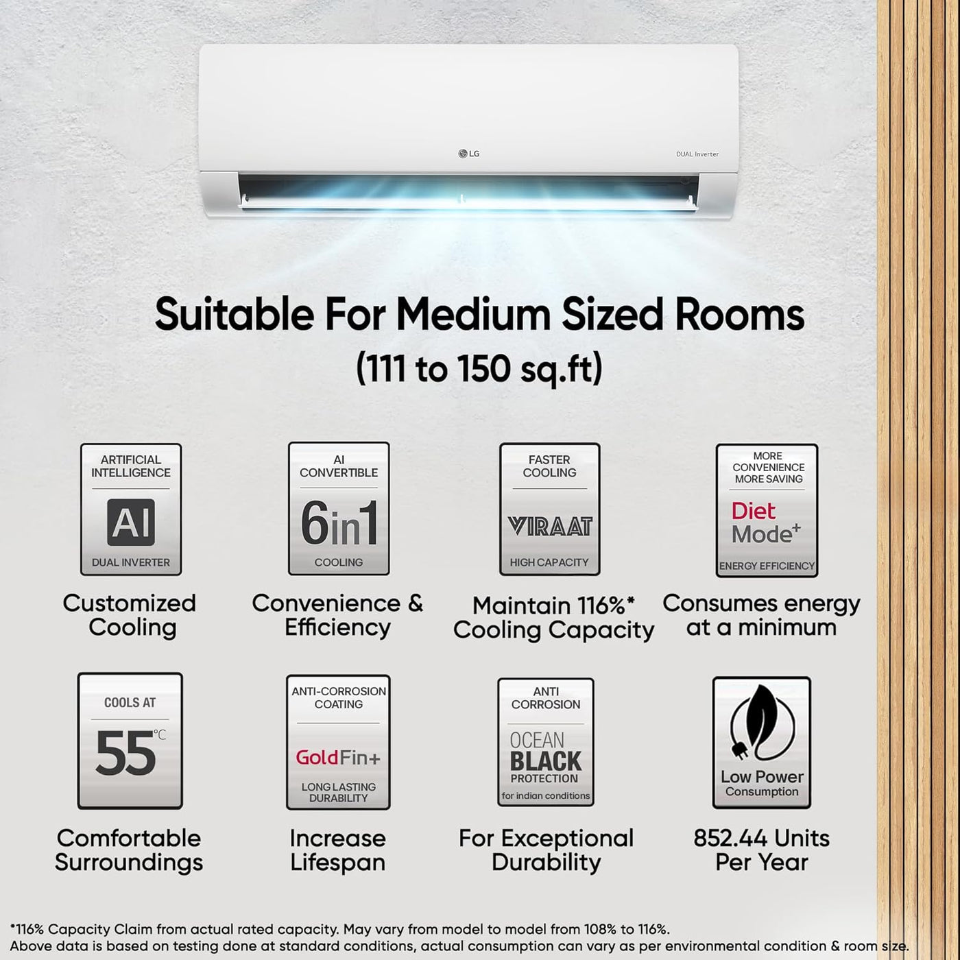 LG 1.5 Ton Hot & Cold Dual Inverter AC – 6-in-1 Convertible