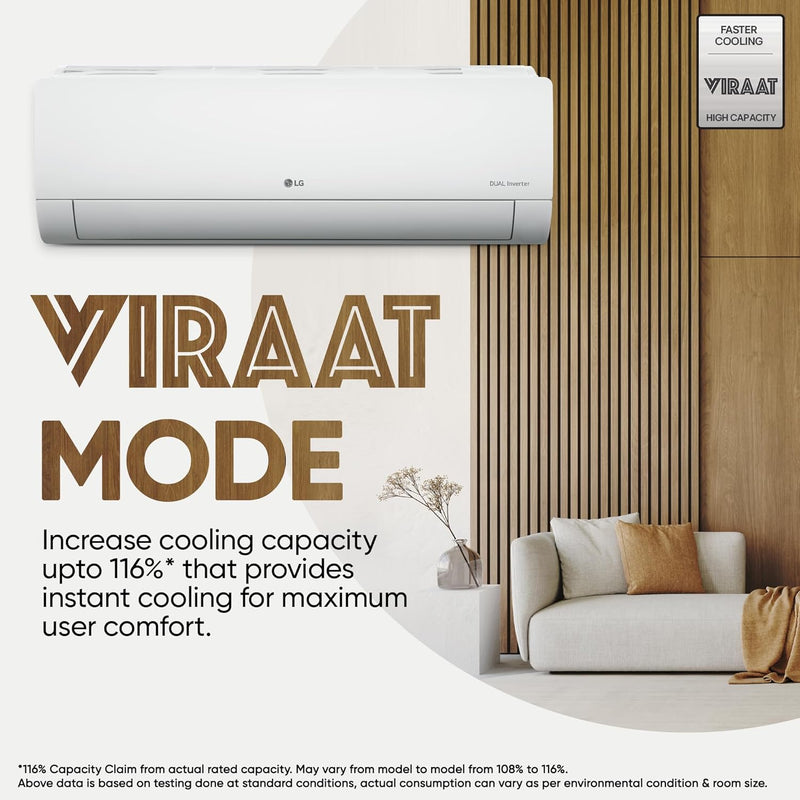 LG 1.5 Ton 5 Star DUAL Inverter Split AC (US-Q19YNZE, White)