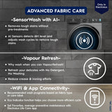 Electrolux 11kg 5 Star Fully Automatic Front Load Washing Machine with AI SensorWash, WiFi, Full Load Vapour Wash, EcoInverter, Dark Silver, UltimateCare 700, EWF1142R7SB