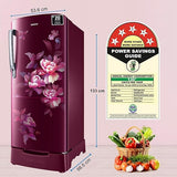Samsung 183 L, 5 Star, Digital Inverter, Direct-Cool Single Door Refrigerator (RR20D2825HN/NL, Himalaya Poppy Red, Base Stand Drawer, 2024 Model)