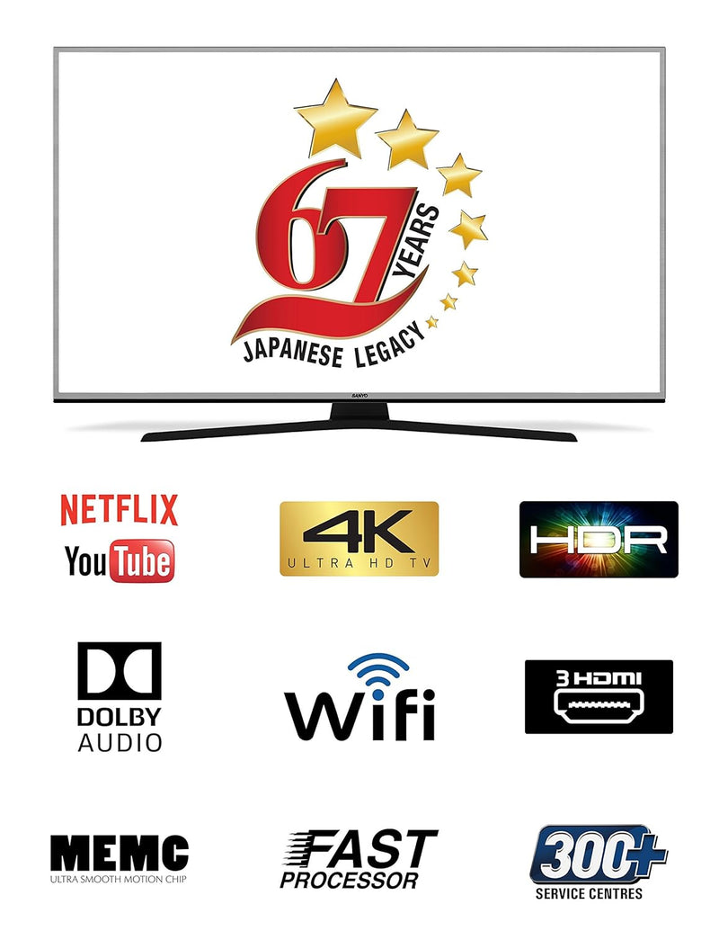 Sanyo 139 cm (55 Inches) 4K UHD LED Smart TV XT-55S9150L
