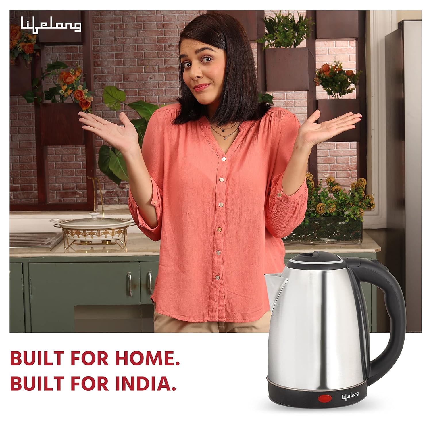Lifelong LLEK15 Electric Kettle 1.5L with Stainless Steel Body, Easy and Fast Boiling of Water for Instant Noodles, Soup, Tea etc. ,(Silver)