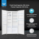 Voltas Beko, A Tata Product 472 L Side by Side Frost Free Refrigerator with ProSmart Inverter Compressor (RSB495/FPV300RXID, INOX steel, Electronic Temperature Control and Display)