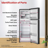 LG 251 L, 2 Star, Smart Inverter, Smart Mode, Frost-Free Double Door Refrigerator (GLT2526WWOB, Onyx Black, Multi Air Flow, Express Freeze, Deodorizer, Bigger Size & Better Cooling, 2026 Model)