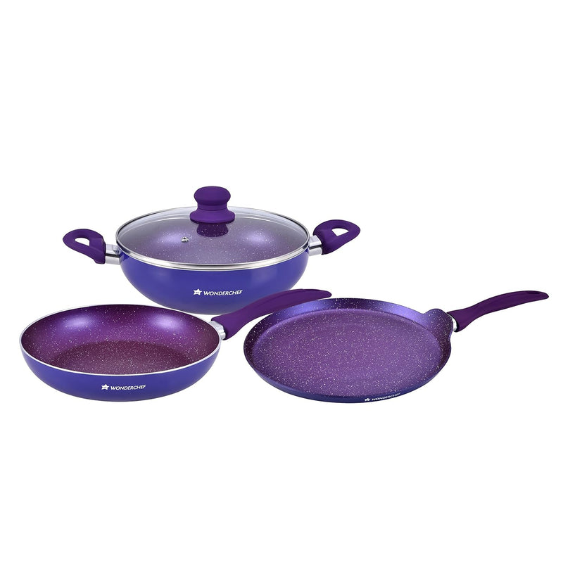 Wonderchef Blueberry 4 Pcs Cookware Set  Blue