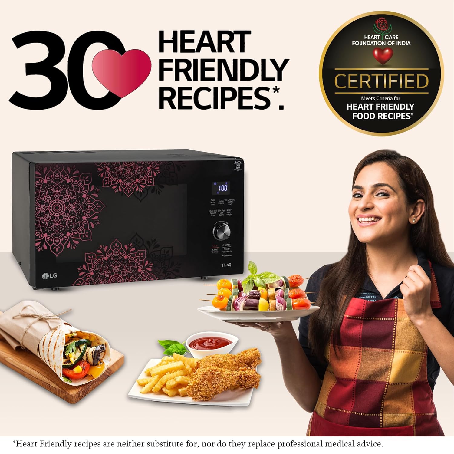 LG 28 L Scan to Cook Wi-Fi Enabled Charcoal Convection Microwave Oven (MJEN286VIW, Black, Stainless steel cavity, Heart Friendly Recipes, Ghee, Diet Fry & 360° Motorised Rotisserie for Bar-be-queing) (Minor Dent)