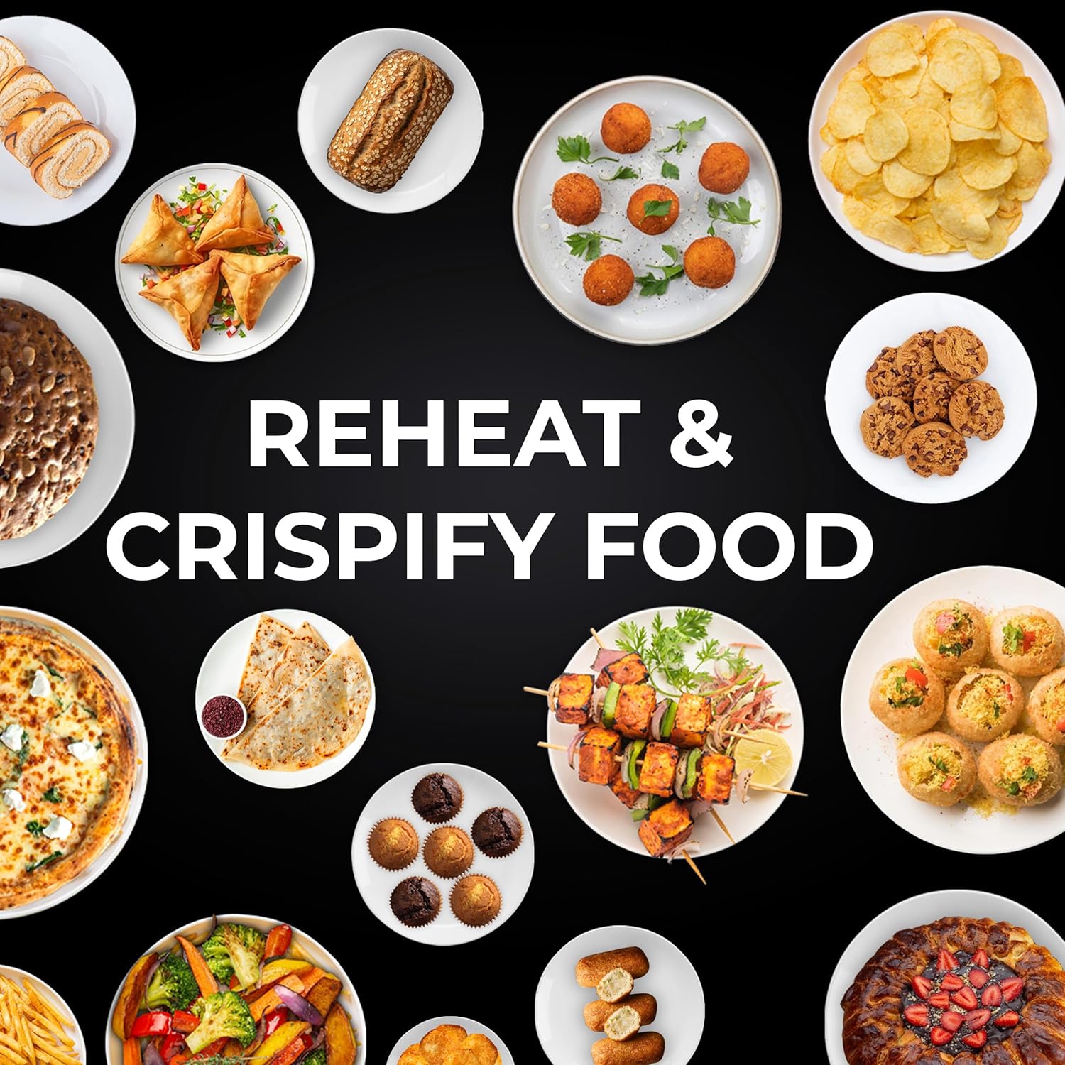 Pigeon 20L Nano Wave Solo Microwave Oven | 700 Watts | 5 power levels (Re-Heat, Pop, Cook, Steam, Defrost - SKSMWO20L) | Black