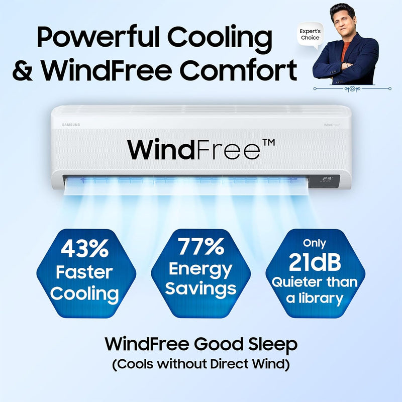 SAMSUNG 1.5 Ton 5 Star Split Inverter AC with Wi-fi Connect  - White