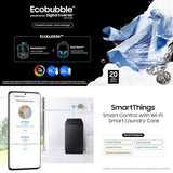 Samsung 10 Kg, 5 Star, AI Wash, Ecobubble, AI Energy Mode, AI VRT+, Super Speed, Soft Closing Door, Wi-Fi, Digital Inverter, Fully-Automatic Top Load Washing Machine (WA80F08S2LTL, Lavender Gray)