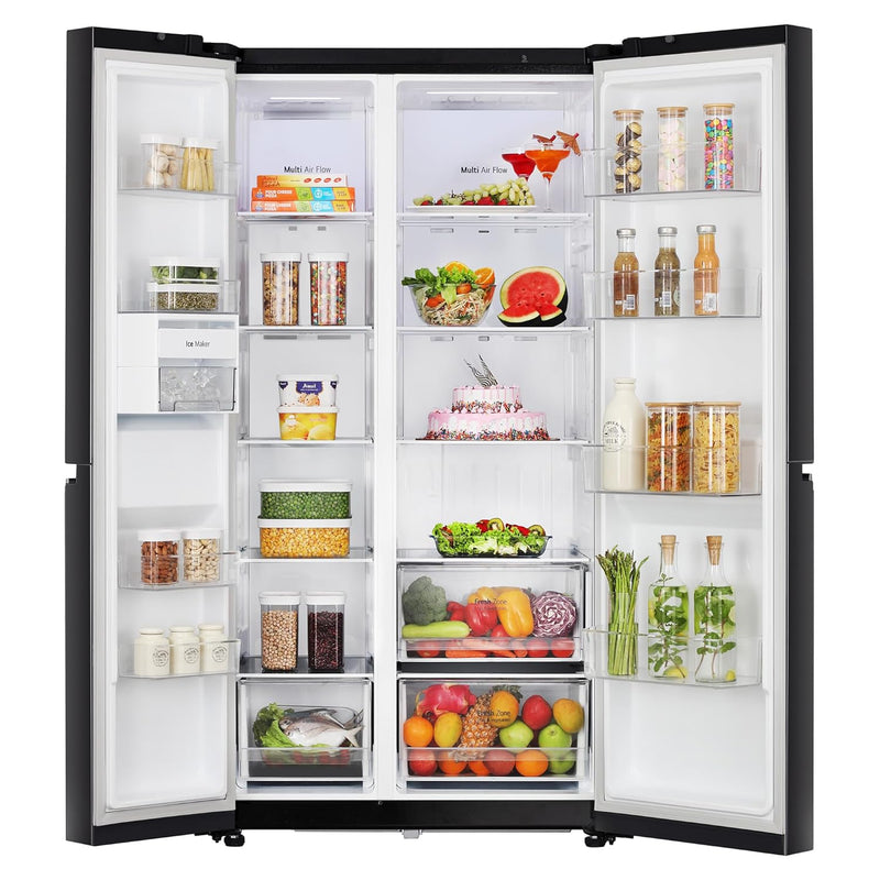 LG 655 L Frost Free Smart Inverter Double Door Side by Side Refrigerator (GL-B257HWBY, Western Black, Express Freezing | Multi Air-Flow) (Touched Up)