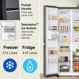 LG 630 L, 3 Star, Frost-Free, Double Door, Door Cooling+, Hygiene Fresh+, Smart Inverter, Wi-Fi Convertible Side By Side Refrigerator with AI ThinQ (GL-L257CMC3, Matt Black, Ice & Water Dispenser)