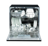 Godrej Eon Dishwasher | 8 Place Setting Counter-Top | Compact with an In-built heater (DWT EON MGNS 8C NF SKBK, Silky Black) | Perfect for Indian kitchens: Smaller families and Bachelors