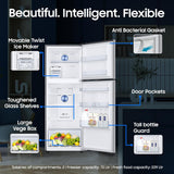 Samsung 301 L, 2 Star, Convertible 5-in-1 Digital Inverter with Display Frost Free Double Door Refrigerator (RT31H4522S9/HL, Silver, Refined Inox, 2026 Model)
