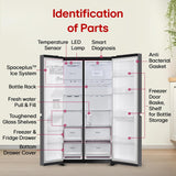 LG 630 L, 3 Star, Frost-Free, Double Door, Door Cooling+, Hygiene Fresh+, Smart Inverter, Wi-Fi Convertible Side By Side Refrigerator with AI ThinQ (GL-L257CMC3, Matt Black, Ice & Water Dispenser)