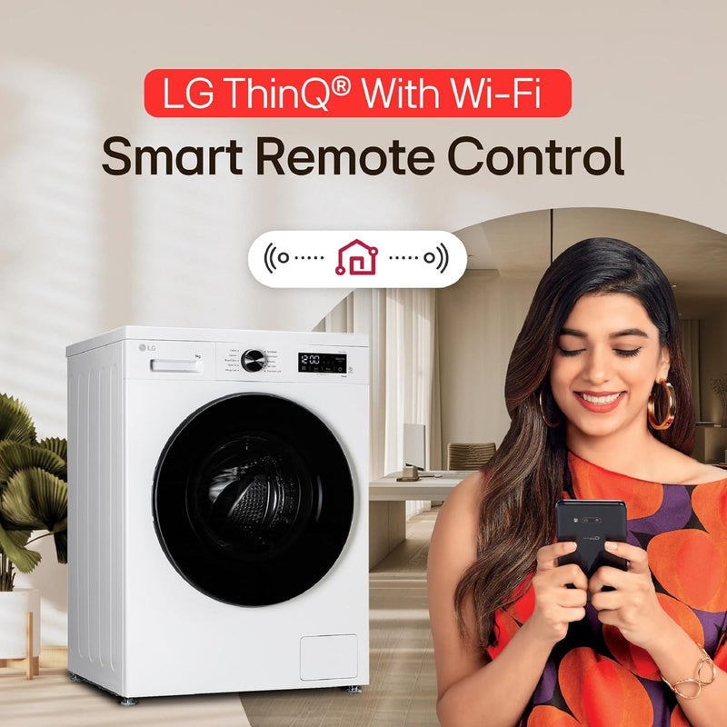 LG 9 Kg 5 Star Wi-Fi, Steam, Inverter Direct Drive Technology, 6 Motion DD, Fully-Automatic Front Load Washing Machine (FHB1209Z4W, Allergy Care, In-Built Heater, Touch Panel, Blue White)