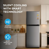 Midea 253 L,2 Star Frost Free Double Door Refrigerator with real Inverter Compressor, Deo Fresh TechnologyEnergy Efficient, Stabilizer Free Operation,Adjustable Shelves (MDRT350FGI50, Crystal Silver)