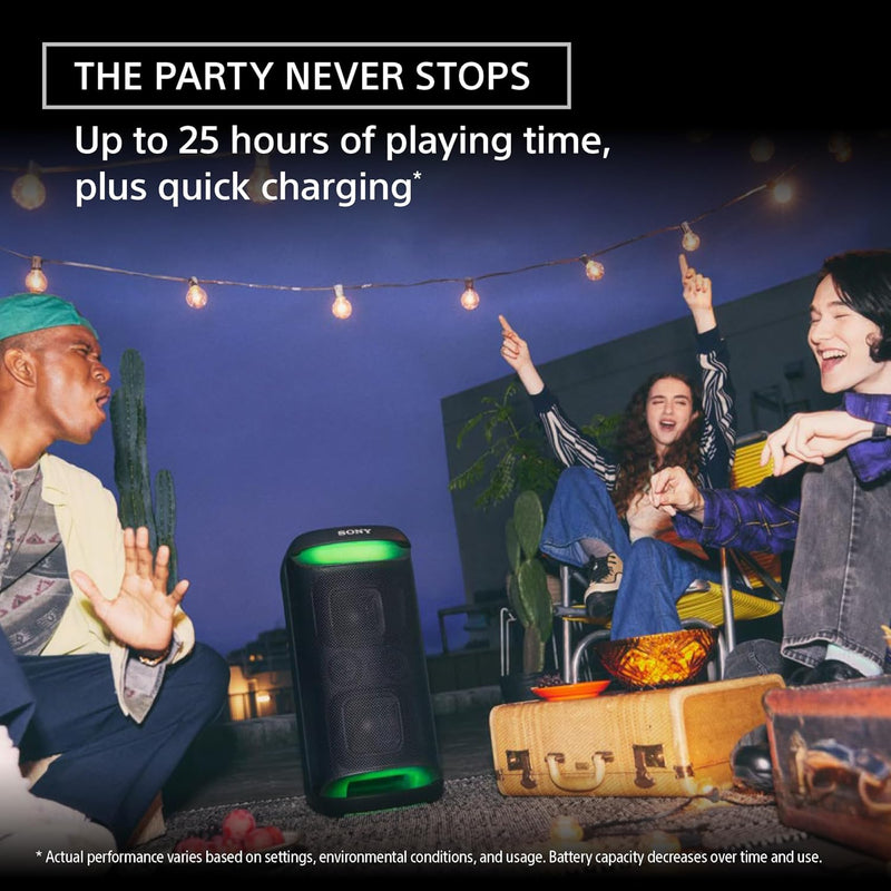 Sony New SRS-XV500 Wireless Portable Bluetooth Karaoke Party Speaker | IPX4 Splash-Proof | 25 Hrs Battery | Mega Bass | Built-in Power Bank | Ambient Lights | Guitar & MIC