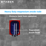 Faber JAZZ Elite Titanium 25V 25 Litre 2000W 8bar Titanium Vertical Storage Geyser|(Wine )