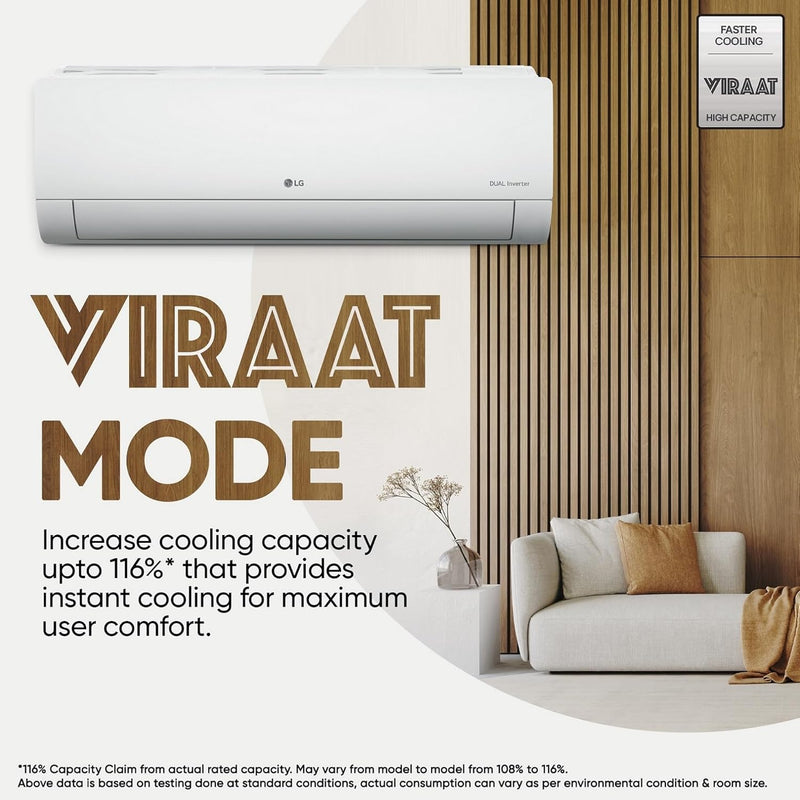 LG 1 Ton 5 Star DUAL Inverter Split AC ( US-Q14YNZE, White)