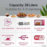 LG 28 L Scan-To-Cook Wi-Fi Enabled Charcoal Convection Microwave Oven (MJEN286UBW, Black, Beige Door, 301 Auto Cook Menu, Bar-be-queing at home, 30 Heart Healthy Recipes, Diet Fry & Multicook Tawa)
